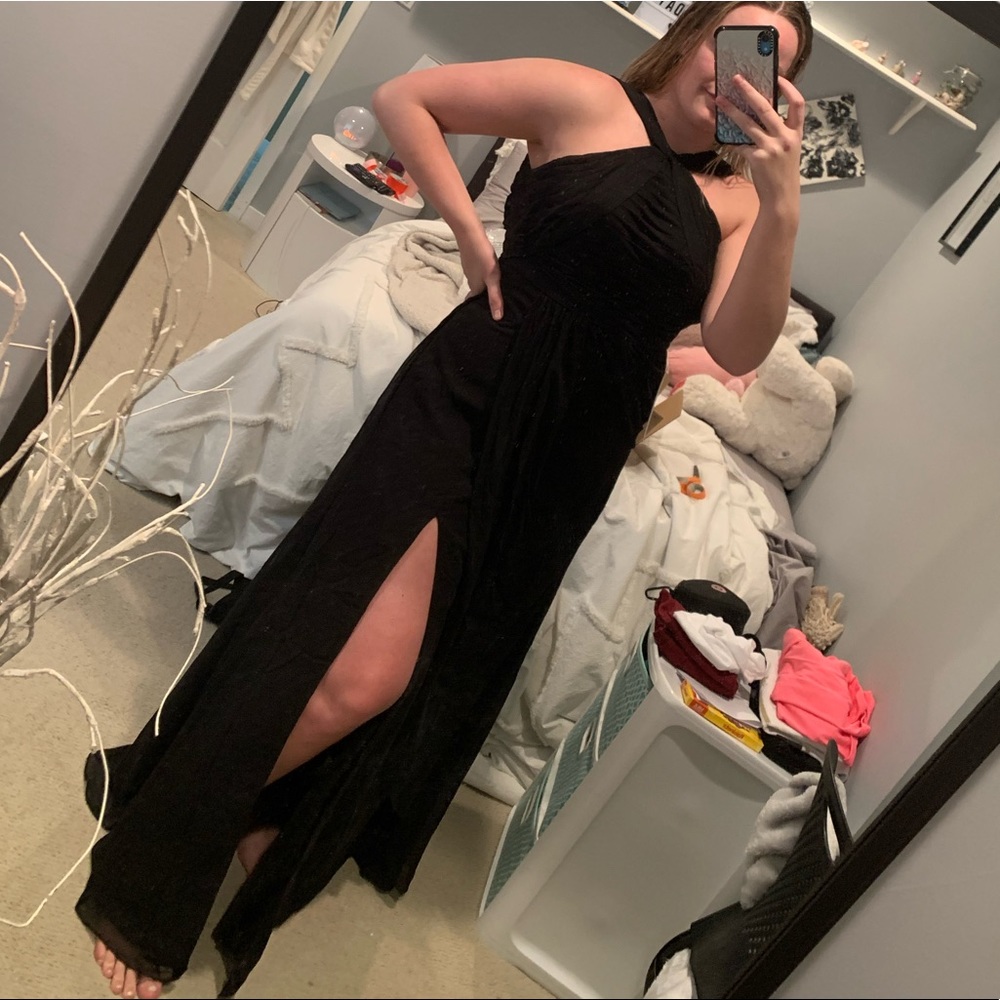 Azazie Mellie bridesmaids dress in black size A6